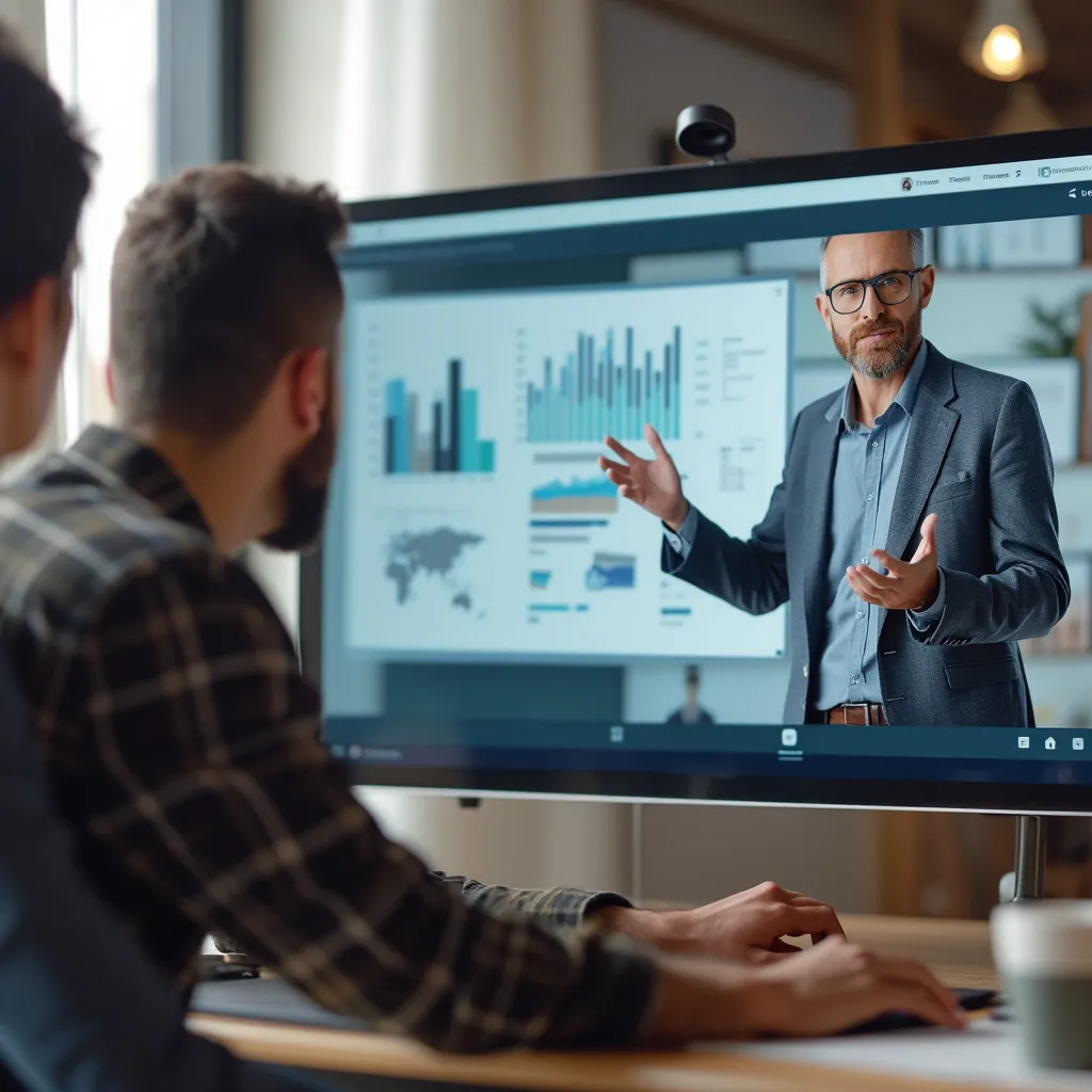 Ponente durante un webinar online