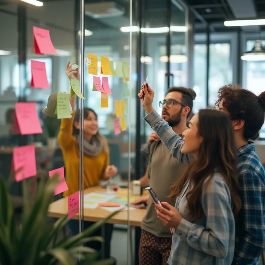 Sesión de brainstorming con equipo